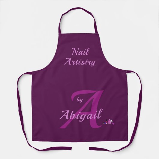 シェードオブパープル爪、 ネイルアーティストリー エプロン (正面)