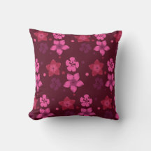 シェードオブピンクハワイアンプリント装飾用クッション