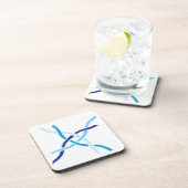 シェードオブブルーハーフウィーヴドケルト結び目模様コースター コースター (右側)