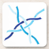 シェードオブブルーハーフウィーヴドケルト結び目模様コースター コースター (正面)