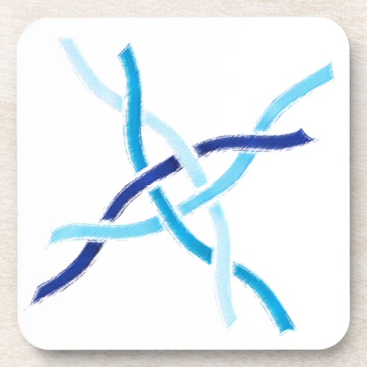 シェードオブブルーハーフウィーヴドケルト結び目模様コースター コースター (正面)