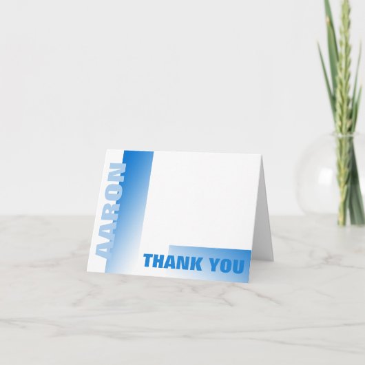 シェードオブブルーバー（ユダヤ教の）バル・ミツバーサンキューユー サンキューカード (正面)