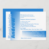 シェードオブブルーバー（ユダヤ教の）バル・ミツバー 招待状 (正面/裏面)