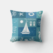 シェードオブブルー航海のビーチハウス クッション (正面)