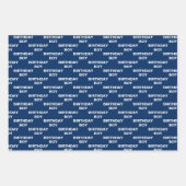 シェードオブブルー誕生日ボーイ ラッピングペーパーシート (正面3)