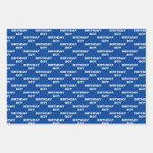 シェードオブブルー誕生日ボーイ ラッピングペーパーシート (正面)