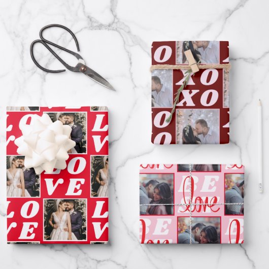 シェードオブレッドクリスマスフォト3ギフト ラッピングペーパーシート (正面)