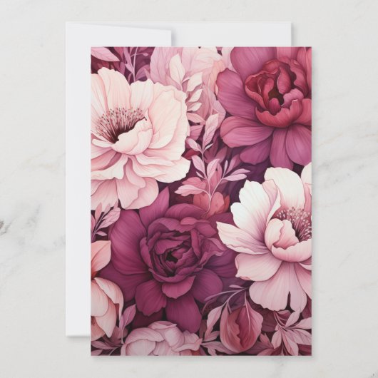 シェードオブワインフローラブライダルシャワー 招待状 (裏面)