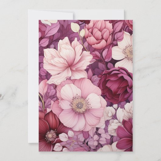 シェードオブワインフローラ結婚式招待状 招待状 (裏面)