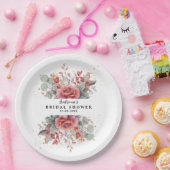 シェードオブ赤面ピンクピーチダスティブルーブライダルシャワー ペーパープレート (パーティー)
