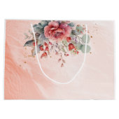 シェードオブ赤面ピンクピーチダスティブルーブライダルシャワー ラージペーパーバッグ (裏面)