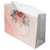 シェードオブ赤面ピンクピーチダスティブルーブライダルシャワー ラージペーパーバッグ (裏面アングル)