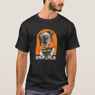 シェードカッコいい付き犬レトロ犬 Tシャツ