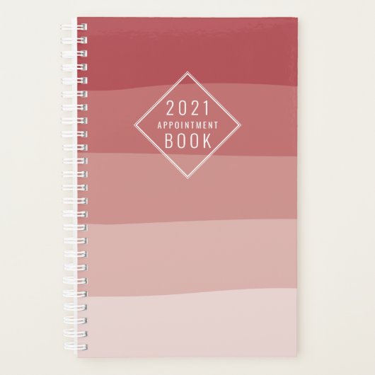 シェードズオブコーラルレッドヘア美しいサロンアポイントメント プランナー手帳 (正面)