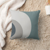 シェードティール(緑がかった色)とグレー クッション (ブランケット)