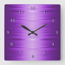 シェードパープルバイオレットラベンダースクエアウォールクロック
