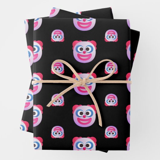 シェードピエロ顔絵文字カスタム色かわいいおもしろい ラッピングペーパーシート (インサイチュ)