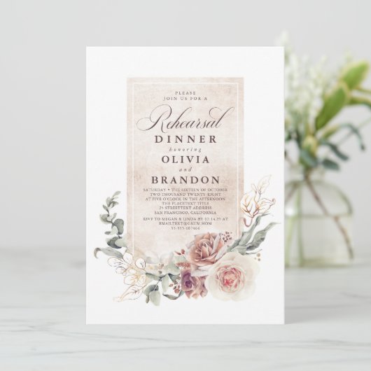 シェードフラワー自然ズボホリハーサルエレガントディナー 招待状 (スタンド正面)