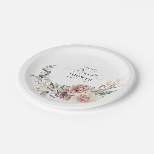 シェードフ自然ァワーズエレガントボホブライダルシャワー ペーパープレート (アングル)