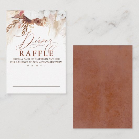 シェードフ自然ラワーおむつラッフルゲームチケット エンクロージャーカード (正面/裏面)