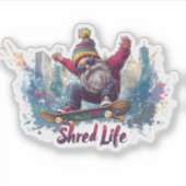 シェードライフクール – スケートボード格言 シール (正面)