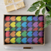 シェードレインボーハートブラック 薄葉紙 (ギフト)