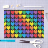 シェードレインボーハートブラック 薄葉紙 (クラフト)