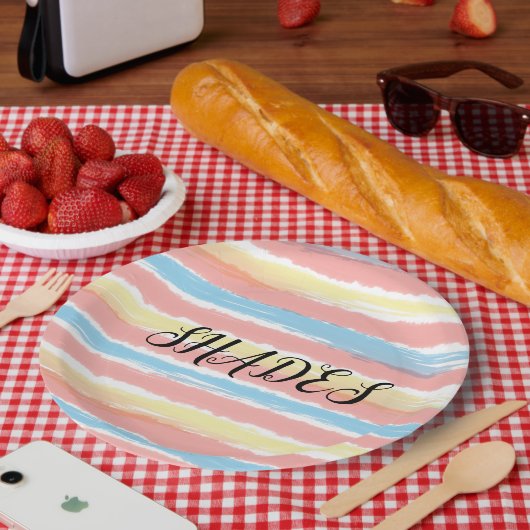 シェード黄色ピンクブルーウォーター色 ペーパープレート (ピクニック)