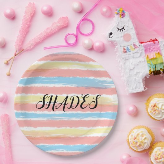 シェード黄色ピンクブルーウォーター色 ペーパープレート (パーティー)