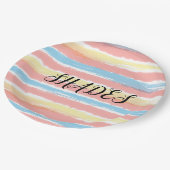 シェード黄色ピンクブルーウォーター色 ペーパープレート (アングル)