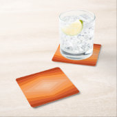 シェード・オブ・オレンジジオメトリック抽象芸術・アート スクエアペーパーコースター (インサイチュ)