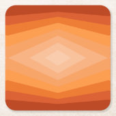 シェード・オブ・オレンジジオメトリック抽象芸術・アート スクエアペーパーコースター (正面)