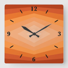 シェード・オブ・オレンジジオメトリック抽象芸術・アート スクエア壁時計