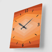 シェード・オブ・オレンジジオメトリック抽象芸術・アート スクエア壁時計 (傾斜)