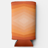 シェード・オブ・オレンジジオメトリック抽象芸術・アート スリム缶クーラー (正面)