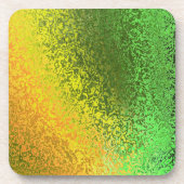 シェード・オブ・グリーンとイエローの抽象芸術・コルク・コースター コースター (正面)