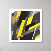 シェード・オブ・グレーとイエロー抽象芸術 キャンバスプリント (正面)