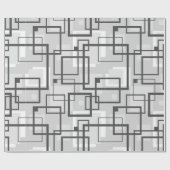 シェード・オブ・グレーMCMミッドセンチュリー抽象芸術 モダン ラッピングペーパー (フラット)