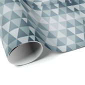 シェード・オブ・ブルー抽象芸術トライアングルレトロクリスマスツリーW ラッピングペーパー (ロールコーナー)