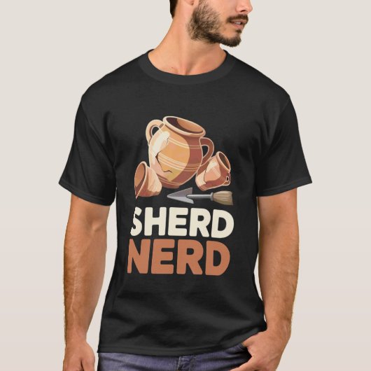 シェード・ナード おもしろ考古学 考古学者 Tシャツ (正面)