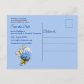 シェード/ブルーウォーター色アジサイ日付を保存 案内ポストカード (裏面)