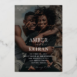 シェード – 写真結婚の 箔招待状