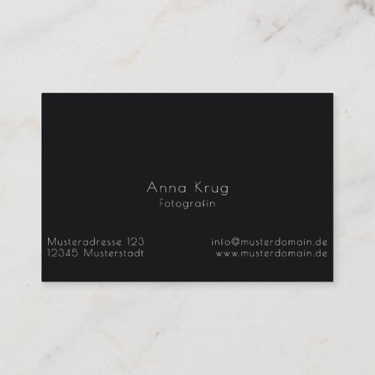 シェーネスデザインフォトグラフィーヴィシテンカルテ 名刺 (裏面)