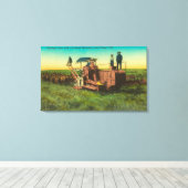 シェーバー湖ウィンターシーンシェーバー湖, CA キャンバスプリント (インサイチュ (ウッドフロア))