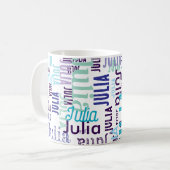 シェーパーソナライズされたズオブブルータイポグラフィ コーヒーマグカップ (正面左)