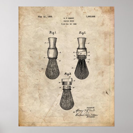シェービングブラシのプリント ポスター (正面)