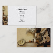 シェービングブラシ、マグカップと鏡 – プラチナ仕上げ 名刺 (正面/裏面)