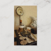 シェービングブラシ、マグカップと鏡 – プラチナ仕上げ 名刺 (裏面)