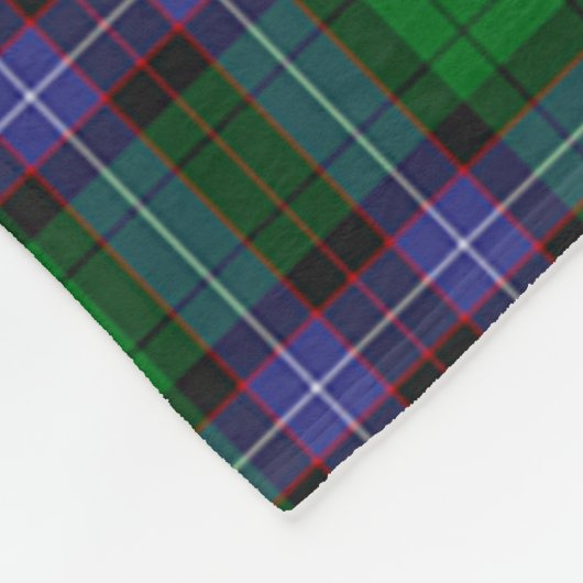 シェーブレスシャー州スコッツハンタータータンチェックプレイド フリースブランケット (角)