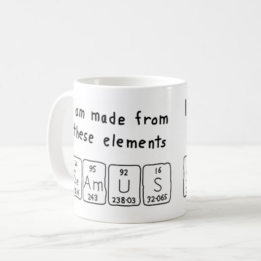 シェーマスの周期表の名前のマグ コーヒーマグカップ (正面左)